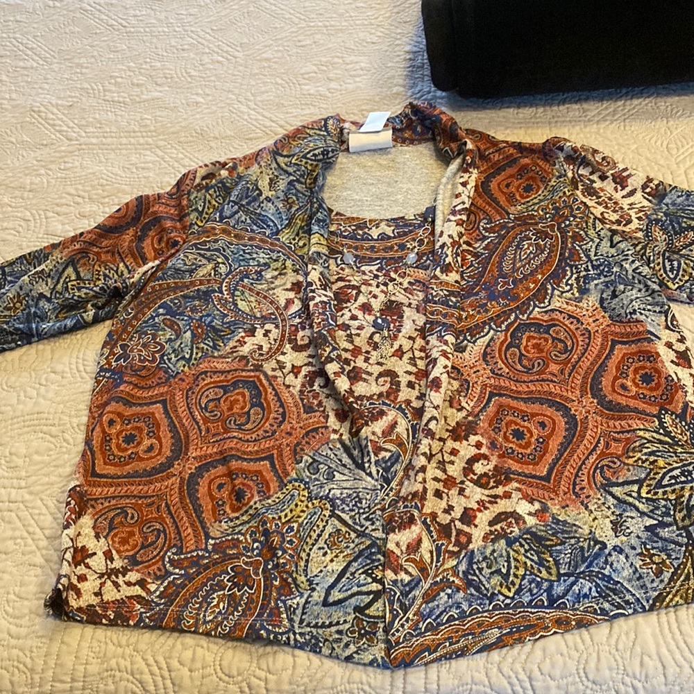 Alfred Dunner Ps Lovely Fall 3/4 Sleeve Top